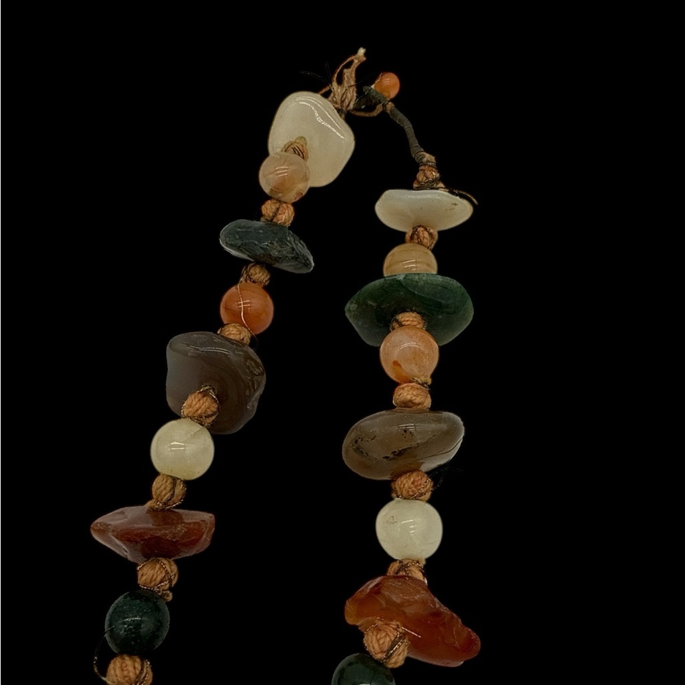 Beggars Beads Chunky Stone Beaded Necklace - Chunky Agate Family- 34”- 233 grams - Picture 6 of 15